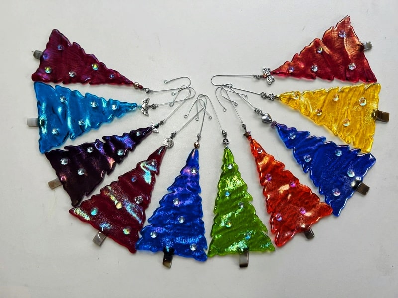 Fused Glass Christmas Tree Ornaments