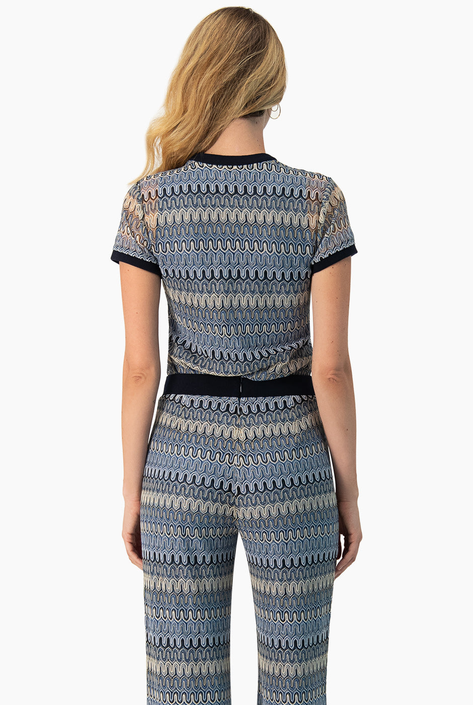 Blusa recta tejida azul