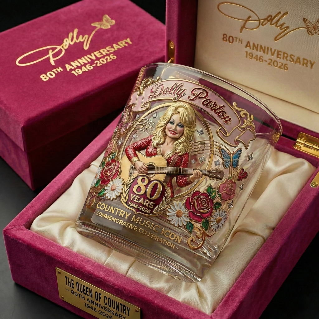 Dolly Parton 80th Commemorative Whiskey Glass