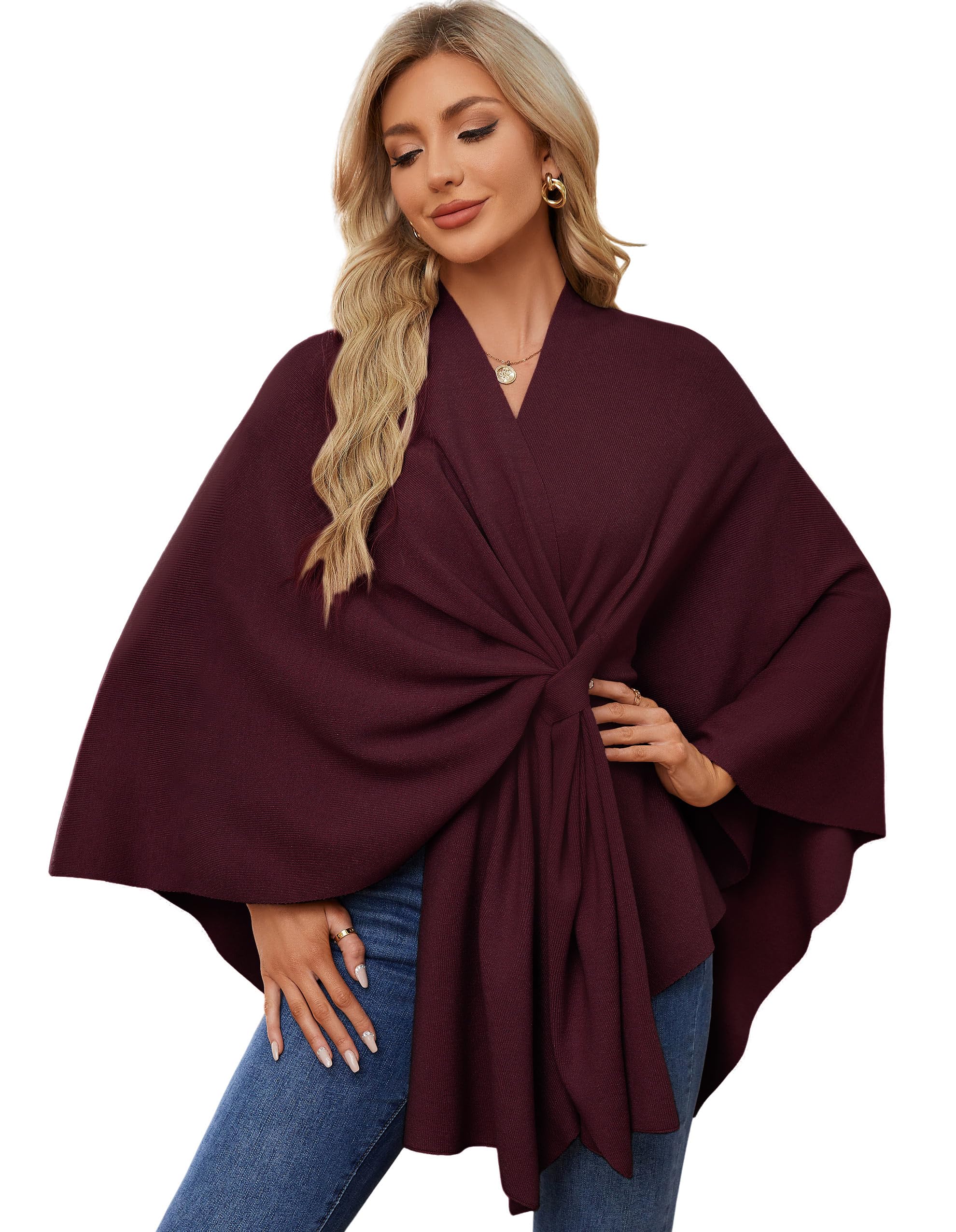 Elegant Shawl Wraps – Soft Open-Front Poncho that Blocks 99% of UV Rays
