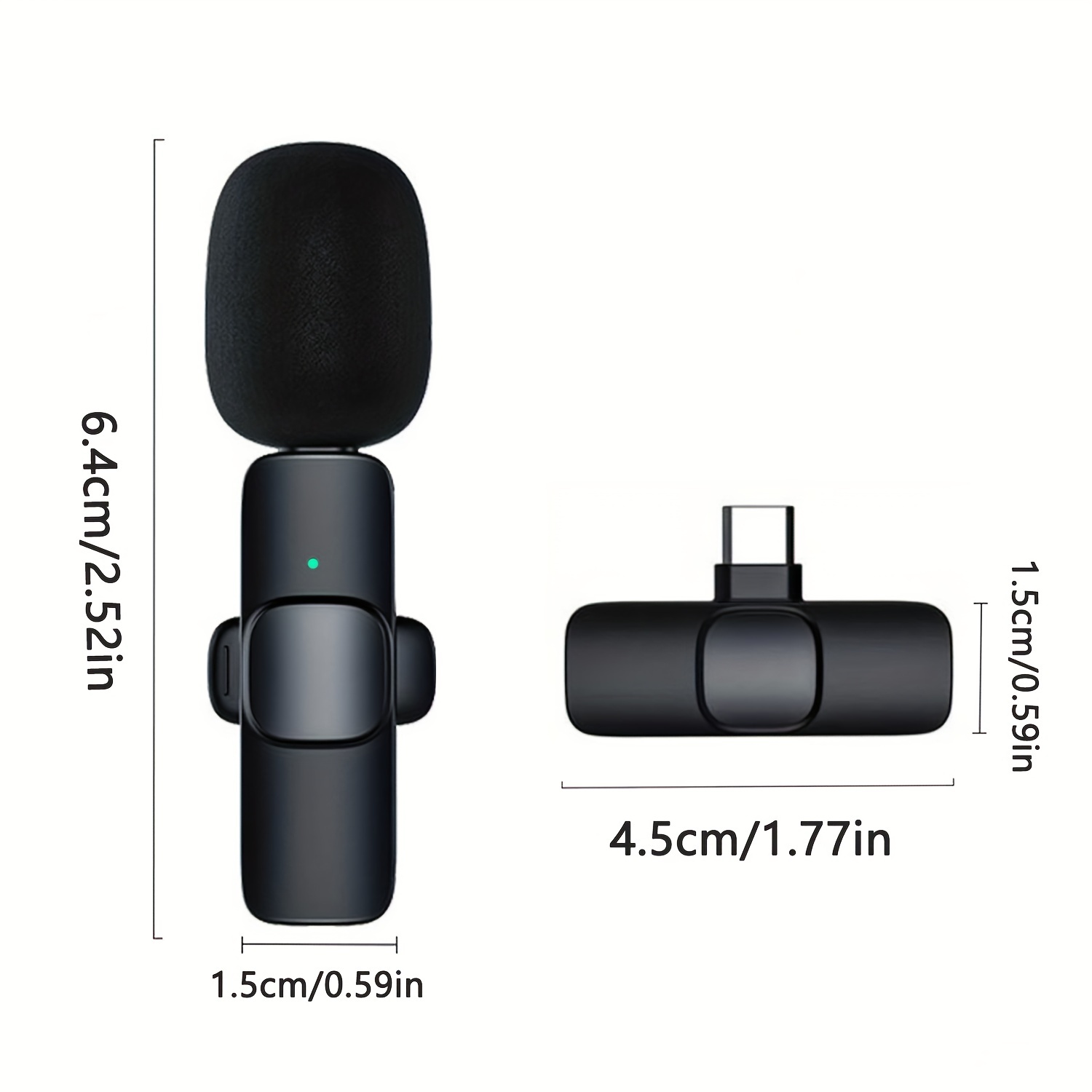 2-in-1 & 1-in-1 Professional Wireless Lavalier Microphone Plug & Play For Iphone Ipad Android USB-C Phone Laptop For USB PC Audio Video Recording Microphone For  Interviews / Vlog Live Podcast / Suitable For Holiday Gifts For Men/women/friends