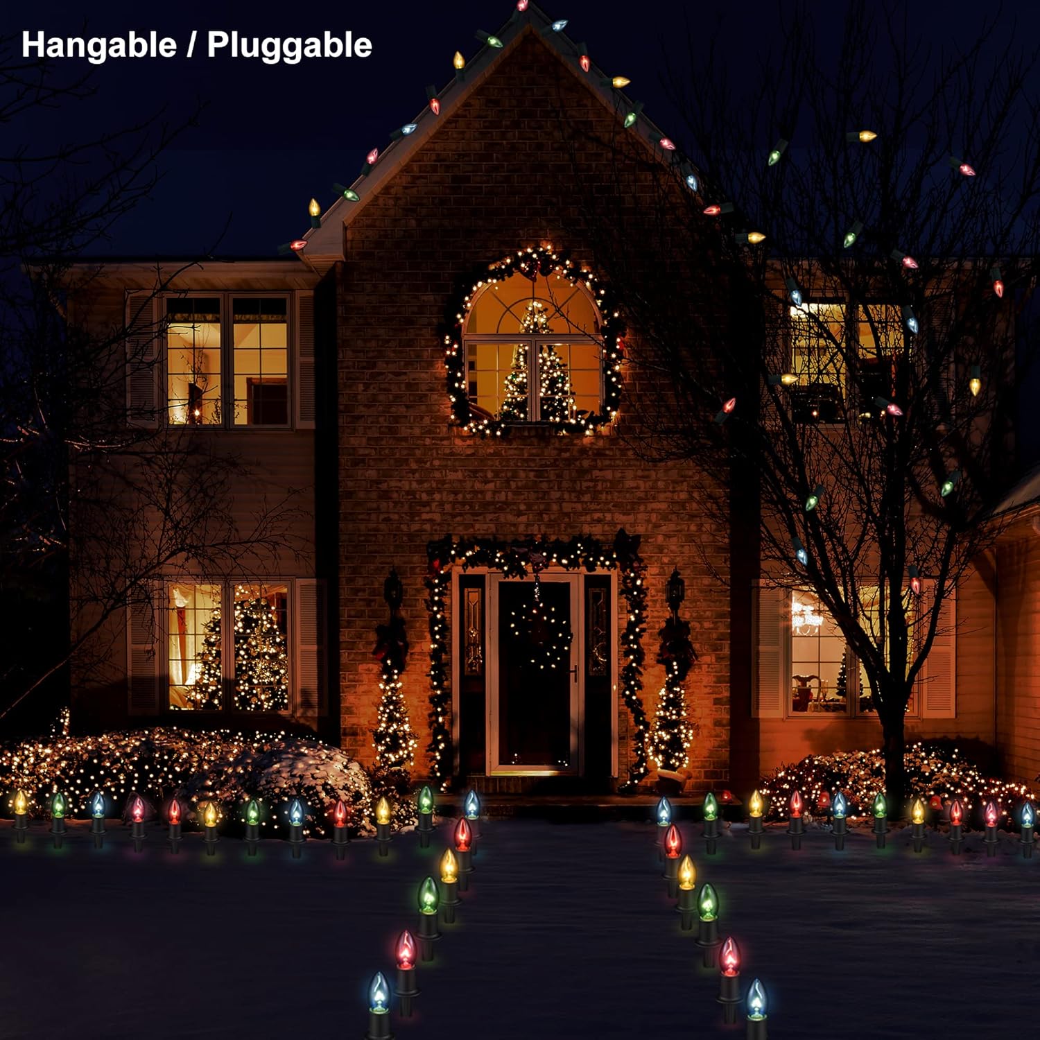 🎄 CHRISTMAS ON SALE 🔥  Solar Christmas Lights Outdoor 20 Pathway Lights