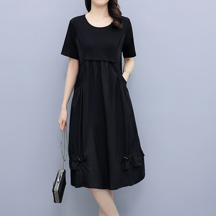 Black Waist-length a-line straps show thin dress