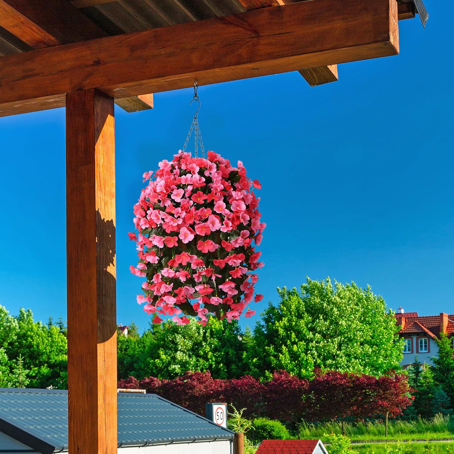 Artificial Hanging Flowers Basket