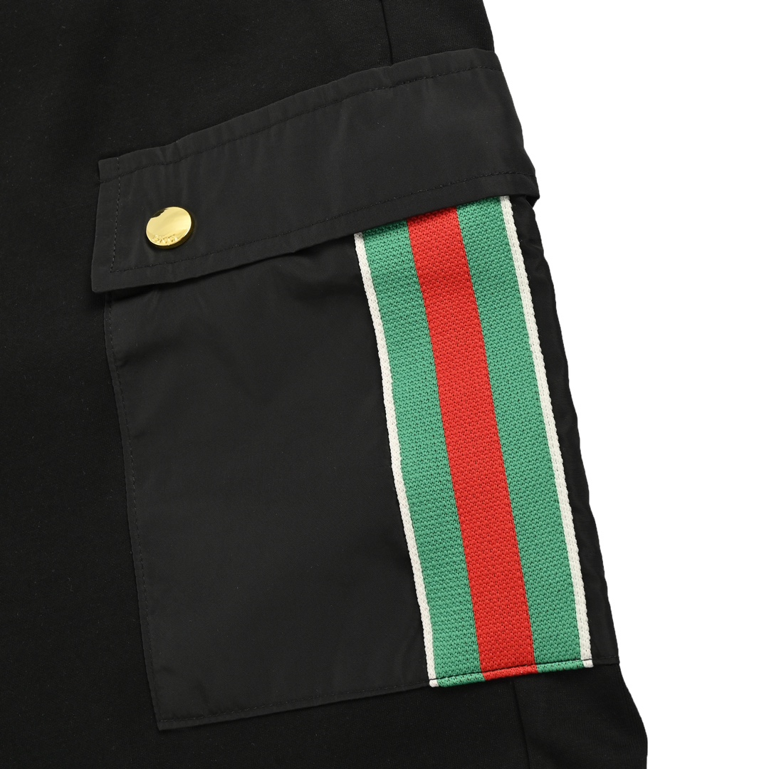 Gucci Red and Green Web Side Pocket Casual Shorts