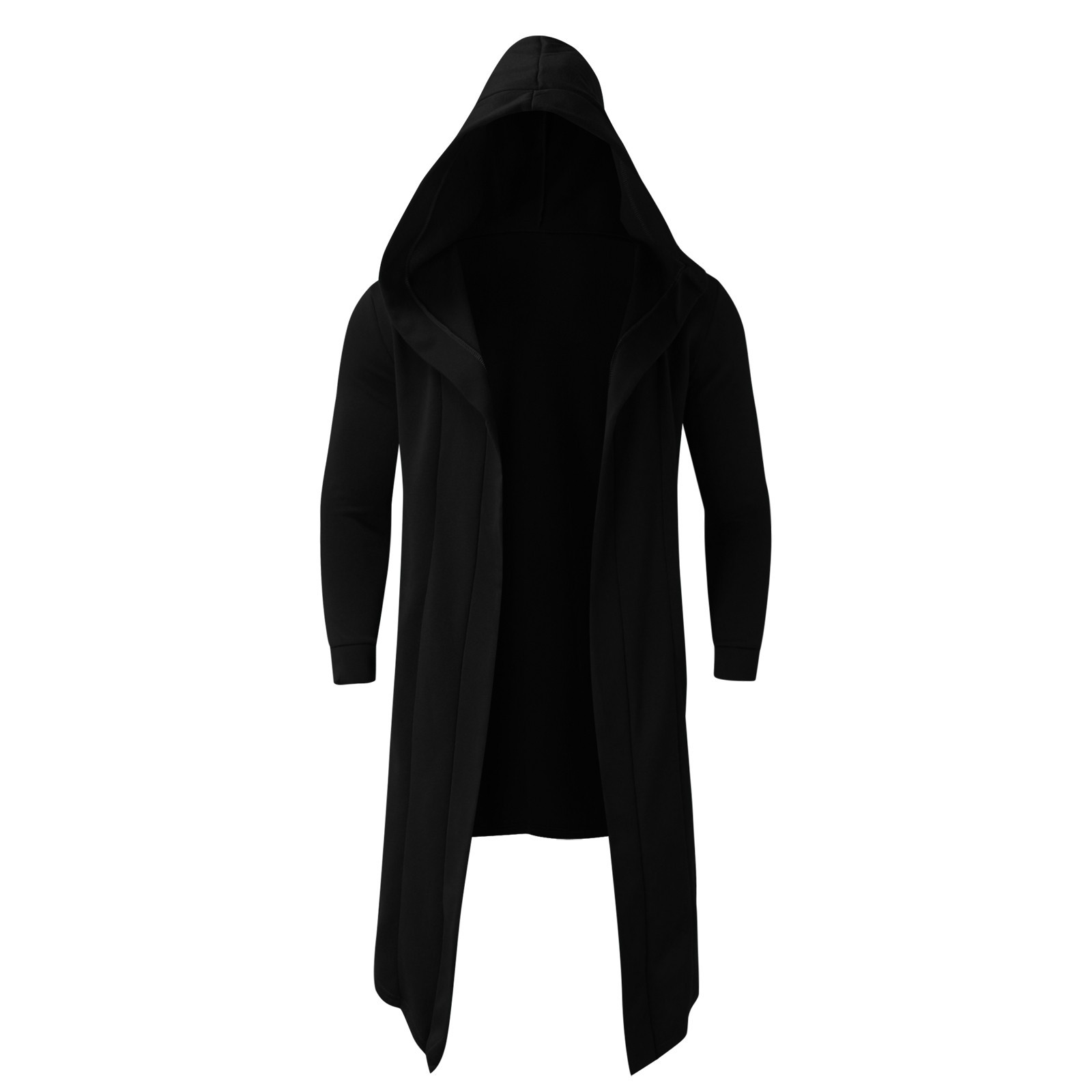 Autumn and winter pure color sweater cardigan overcoat for men hooded long style