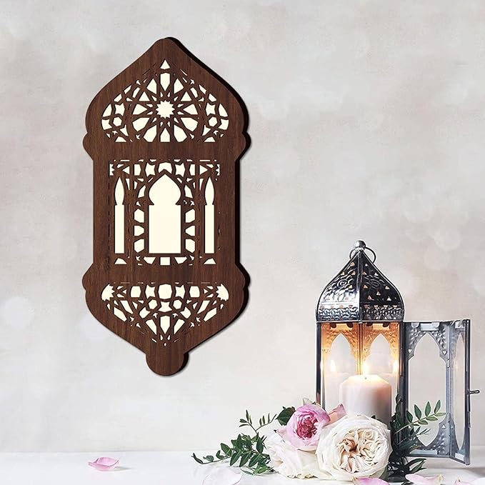 💐💐Dimensional Wooden Ramadan Glow Night Light Decoration Set