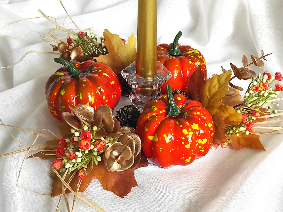 🔥HOT SALE🔥45% OFF🍁Fall Pumpkin Candle Holder Centerpiece🕯️🎃