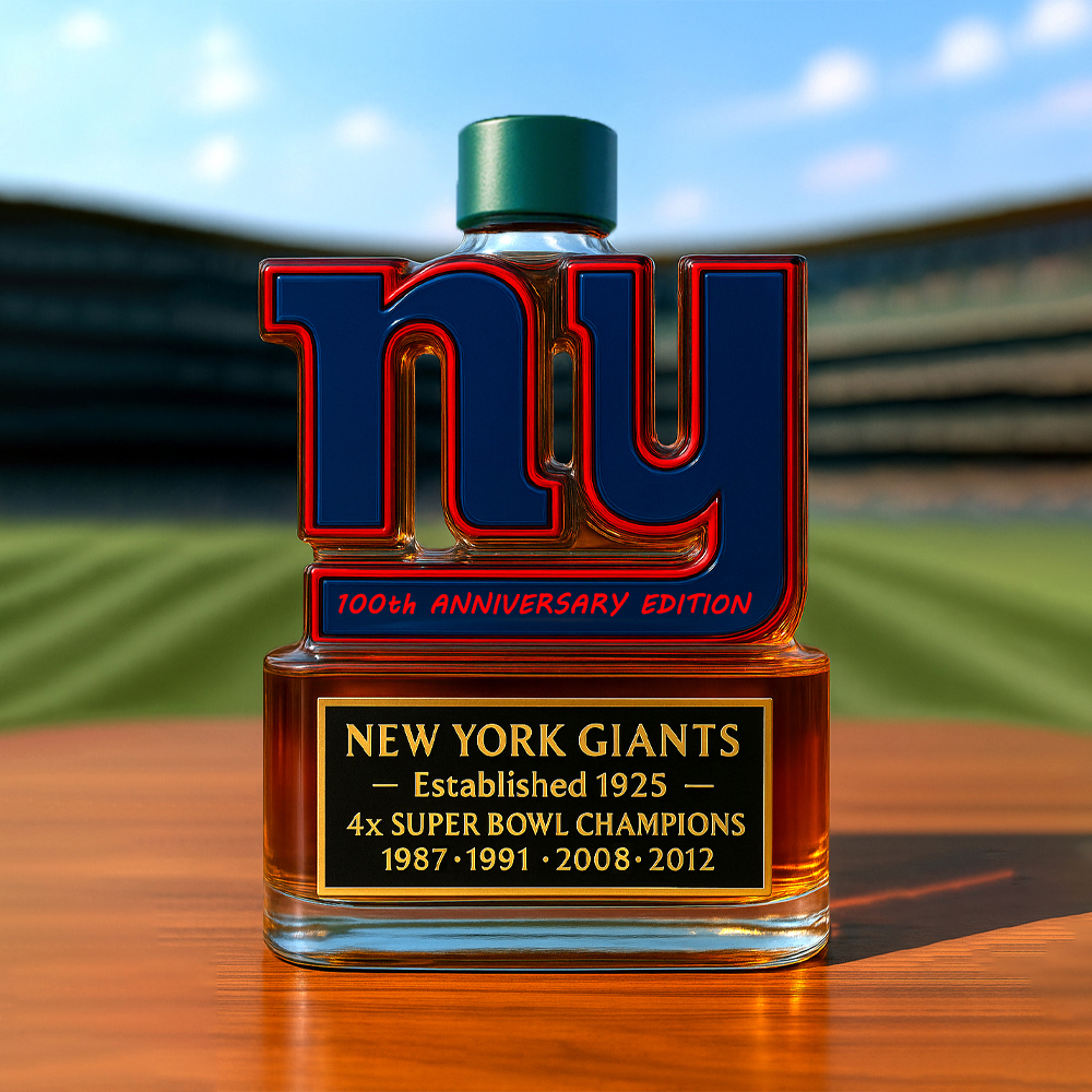 New York Giants 100th Anniversary Whiskey Bottle