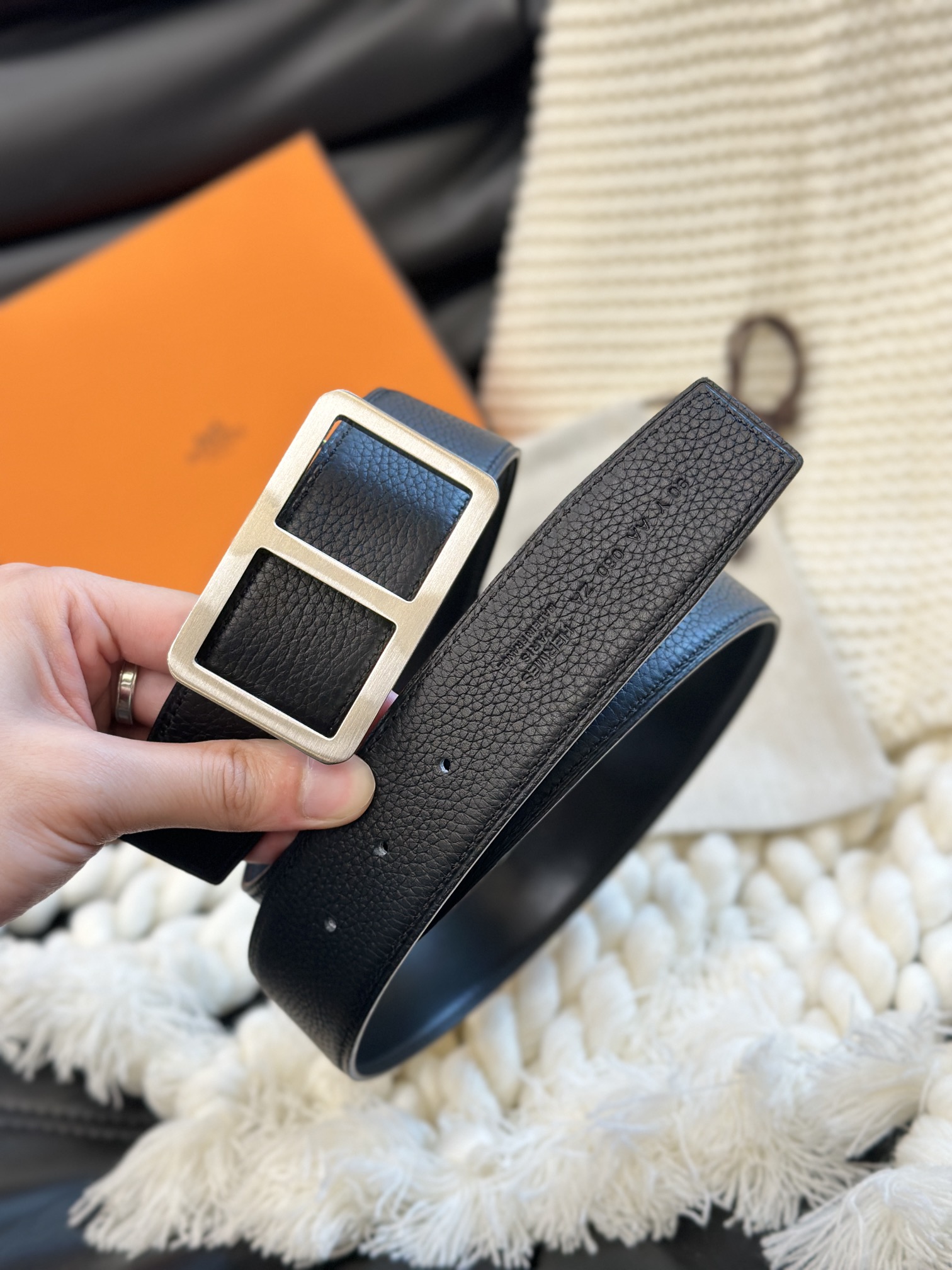 Hermès Men's Double-Faced Cowhide Belt