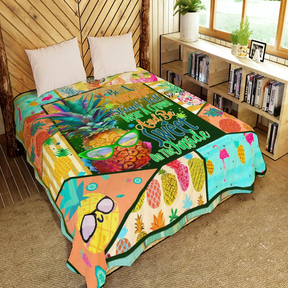 Be A Pineapple Quilt Blanket