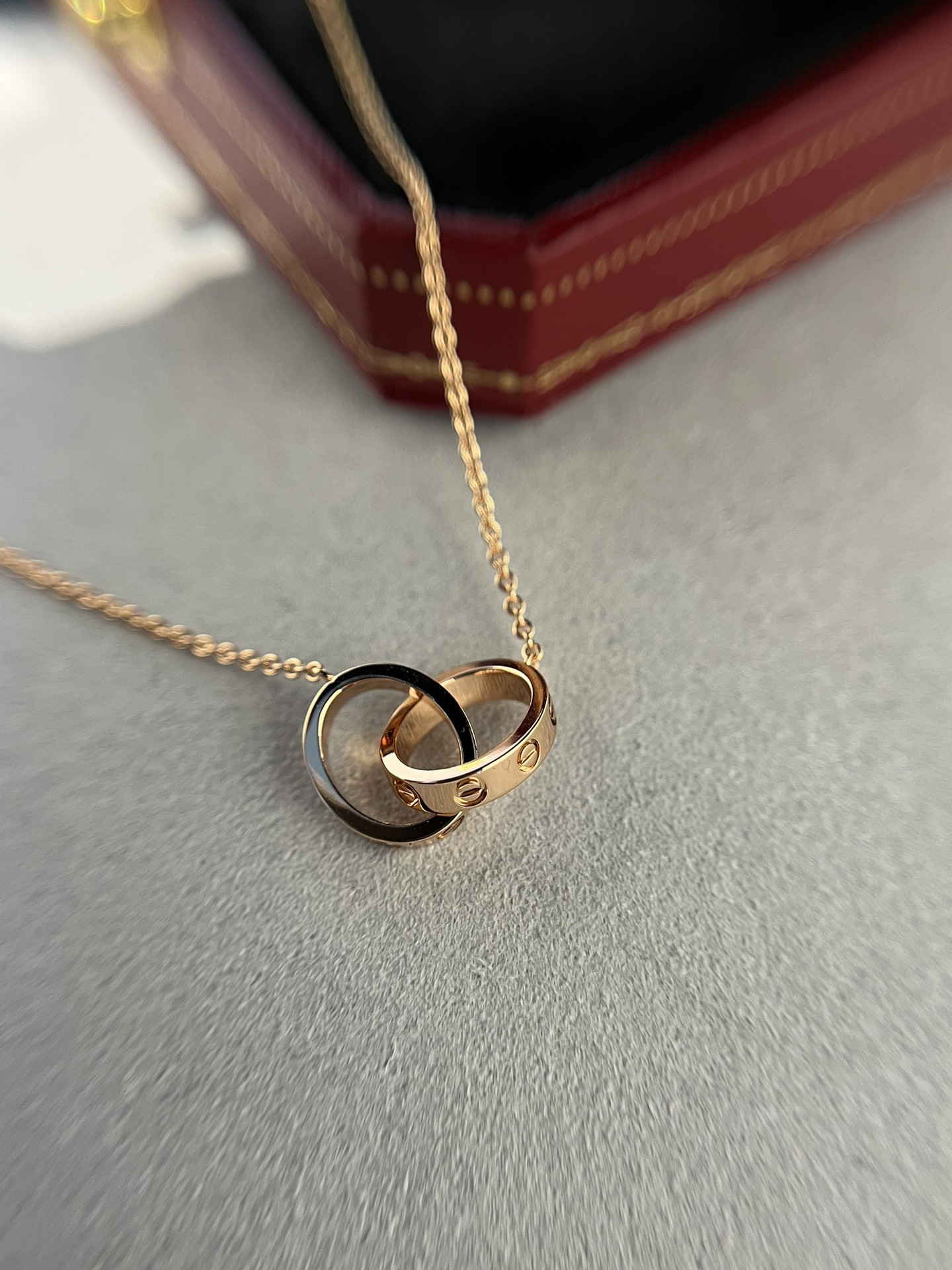 Cartier Classic Diamond-Free Double Ring Necklace
