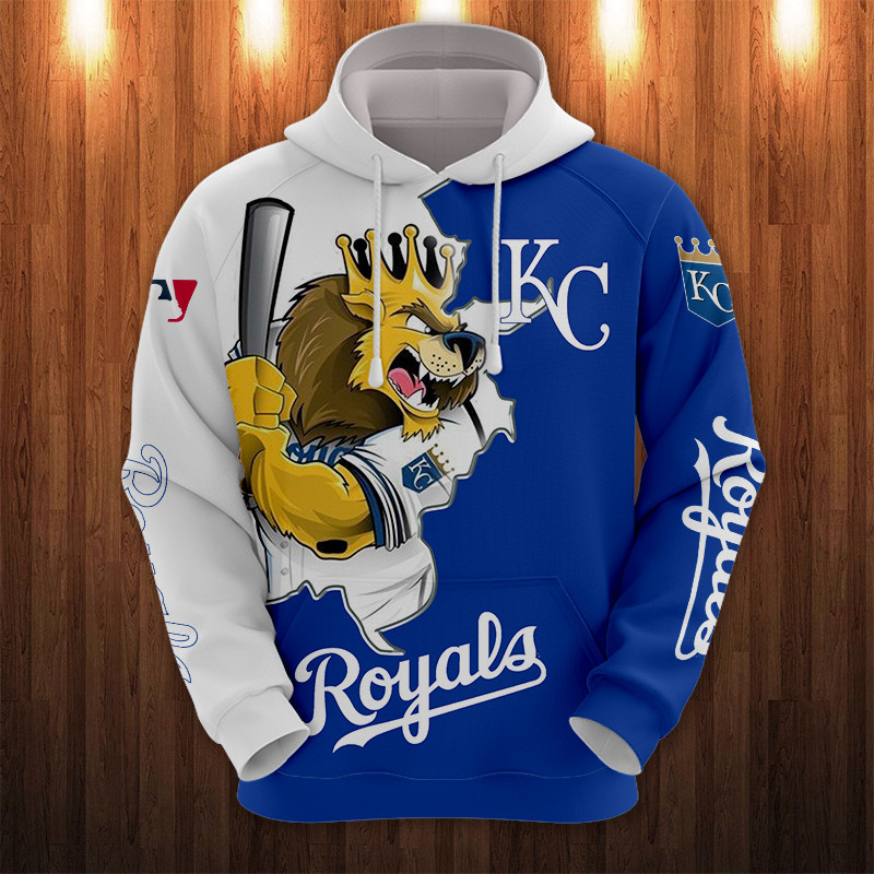 KANSAS CITY ROYALS HOODIES 3D MASCOT DESIGN