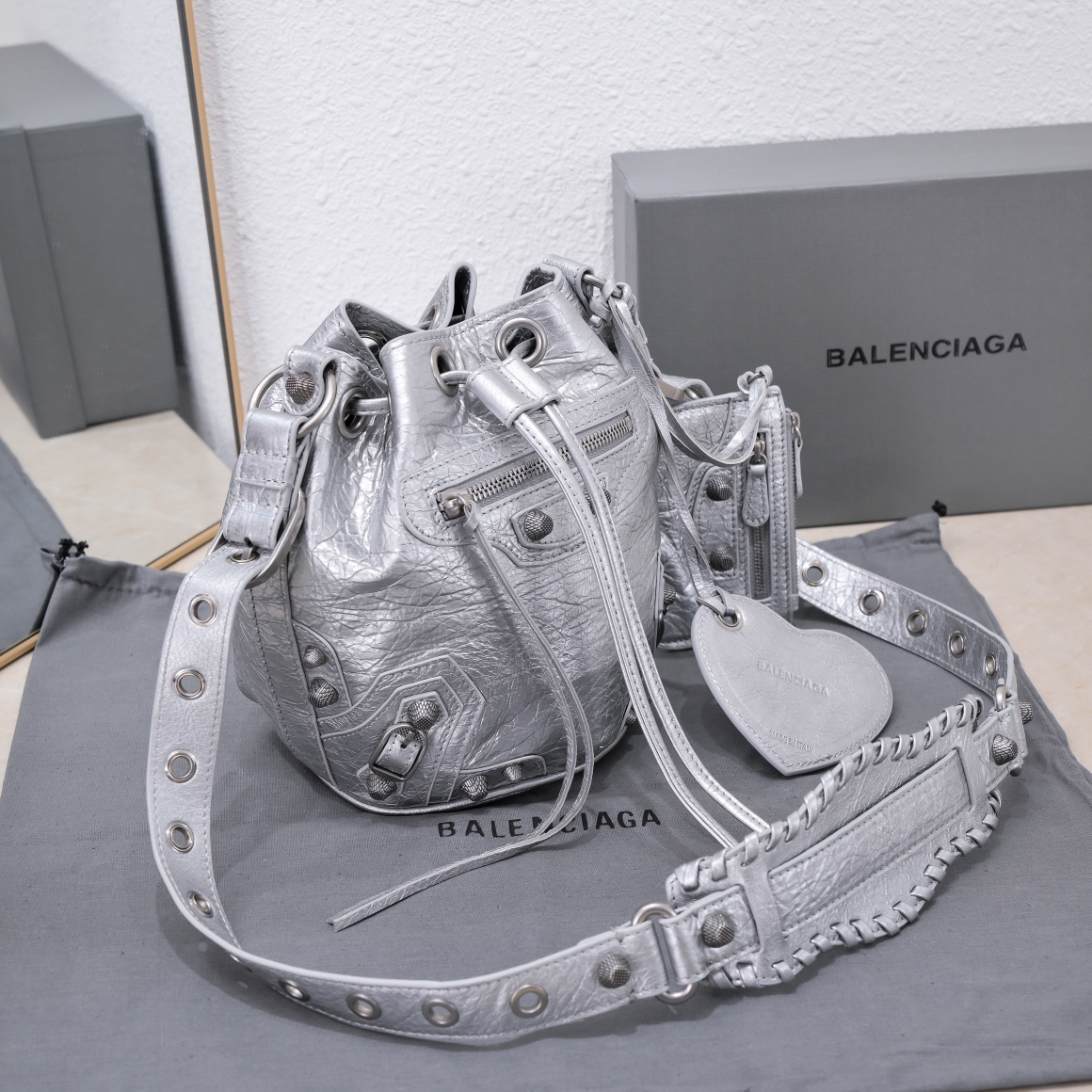 Balenciaga Lecagole Bucket Motorcycle Bag