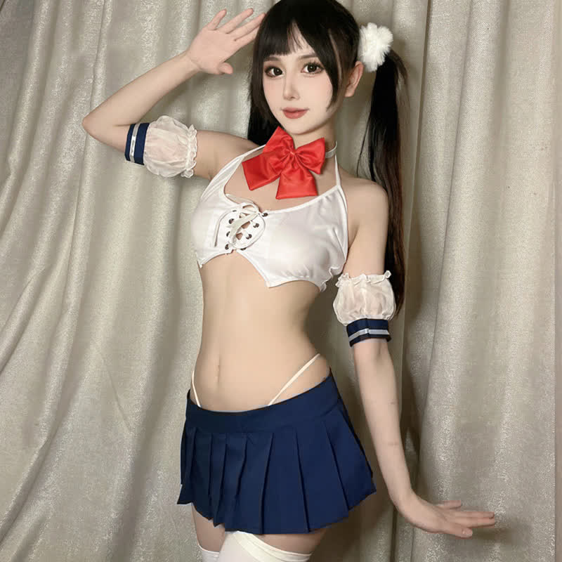 Lace Up JK Uniform Lingerie Set