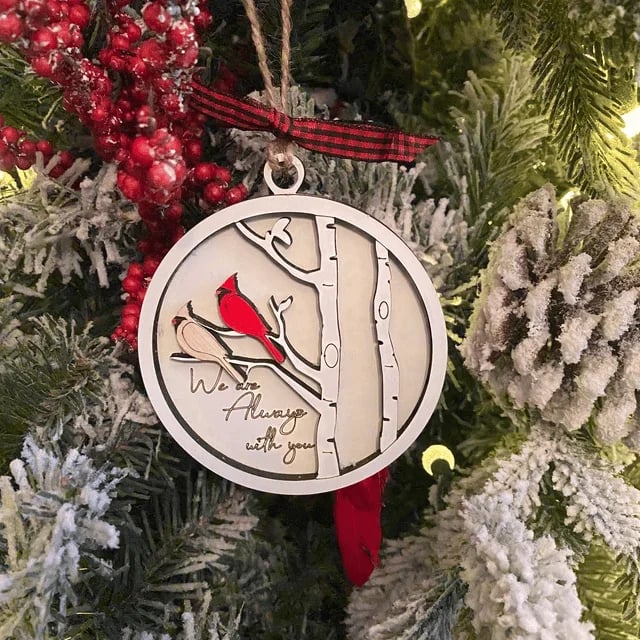 Handmade memorial ornament with Cardinals- We Are Always With You💖