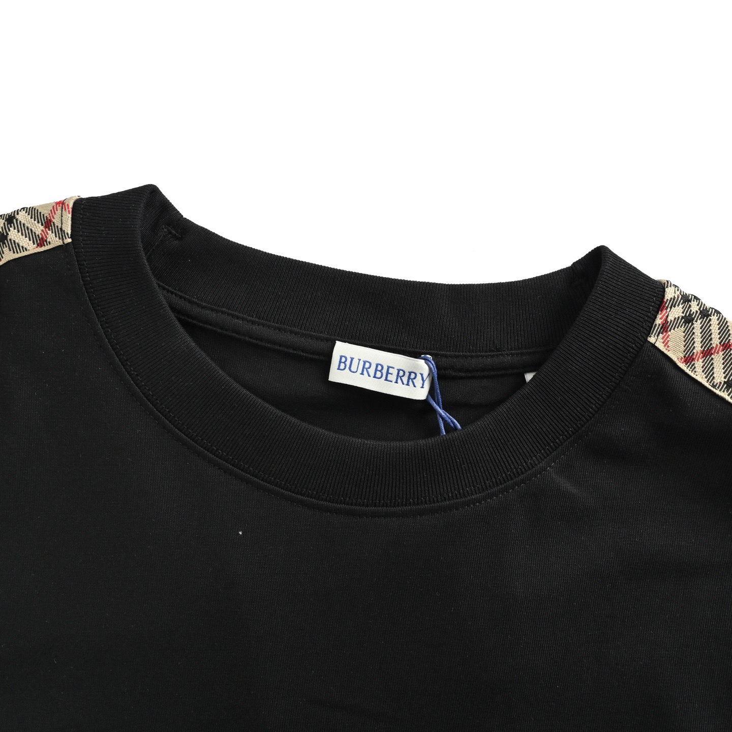 Burberry 25ss warhorse embroidered shoulder plaid ribbon short sleeve