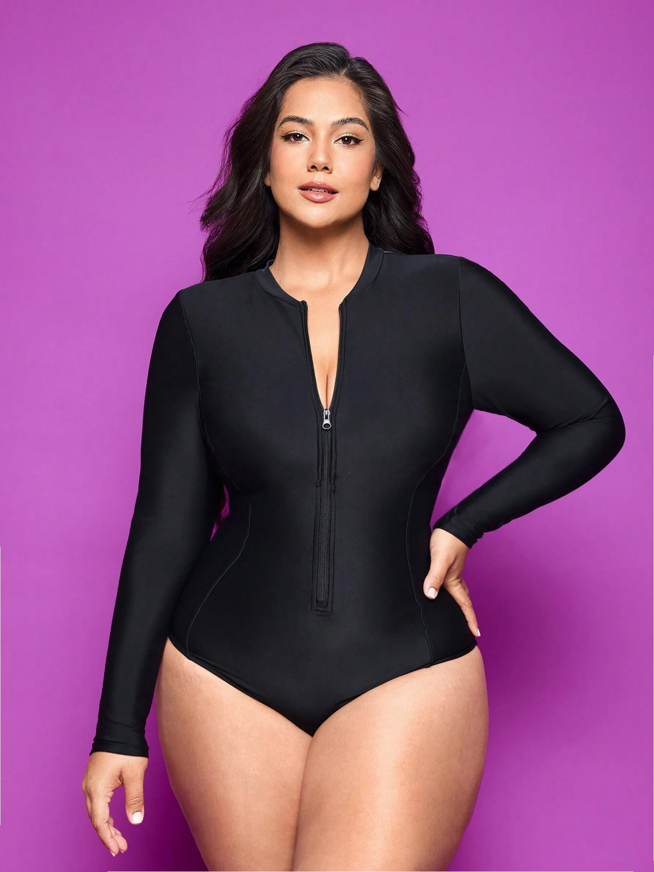 🔥Mother's Day Sale - 50% OFF🔥Plus Size Front Zipper Tummy Control Lace-Up Swimwear
