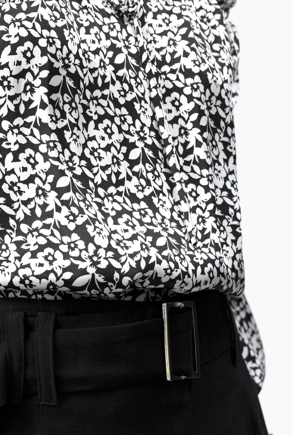 Blusa estampada de hombros caidos