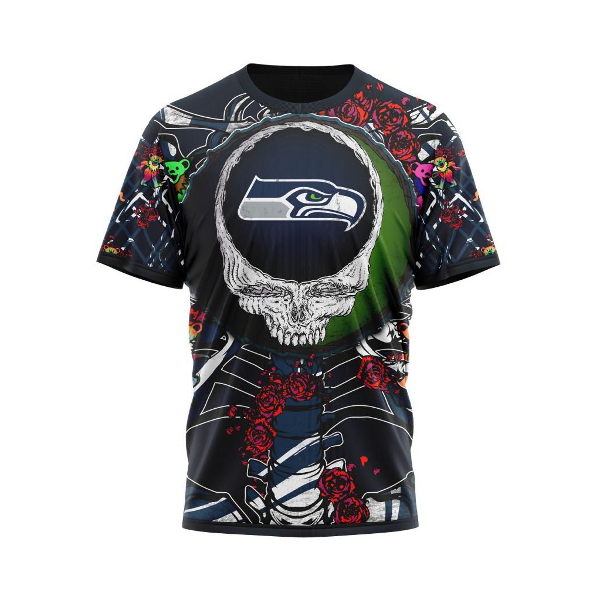 SEATTLE SEAHAWKS 3D HOODIE MIX GRATEFUL DEAD