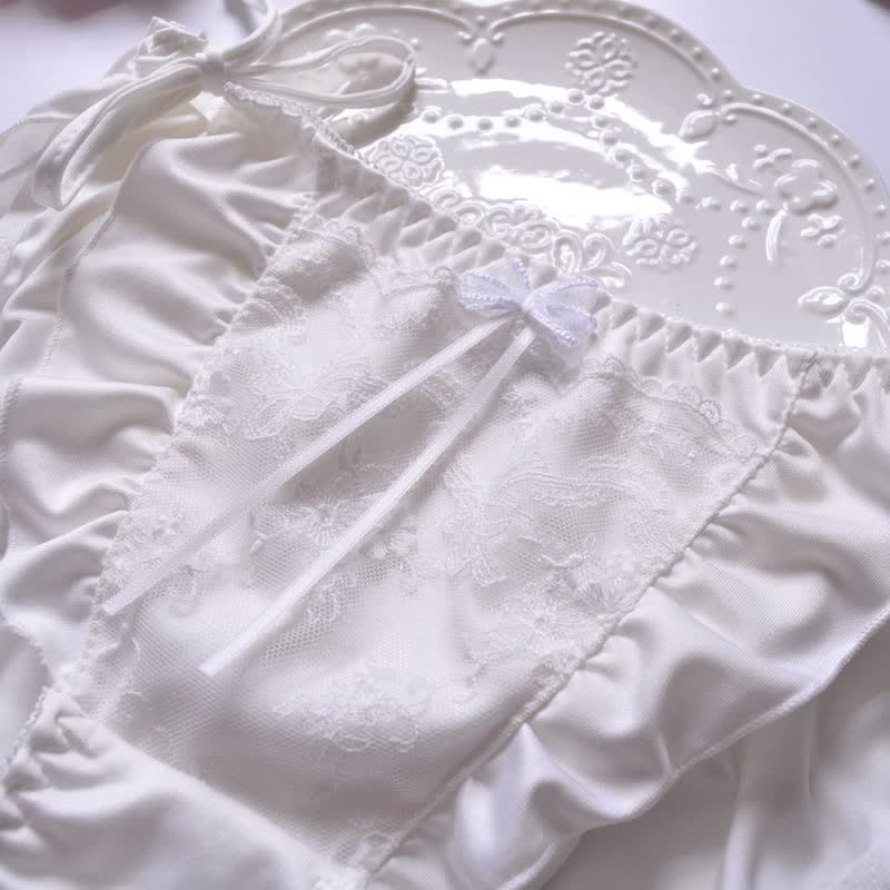 Bow knot Flouncing Lace-up Panty