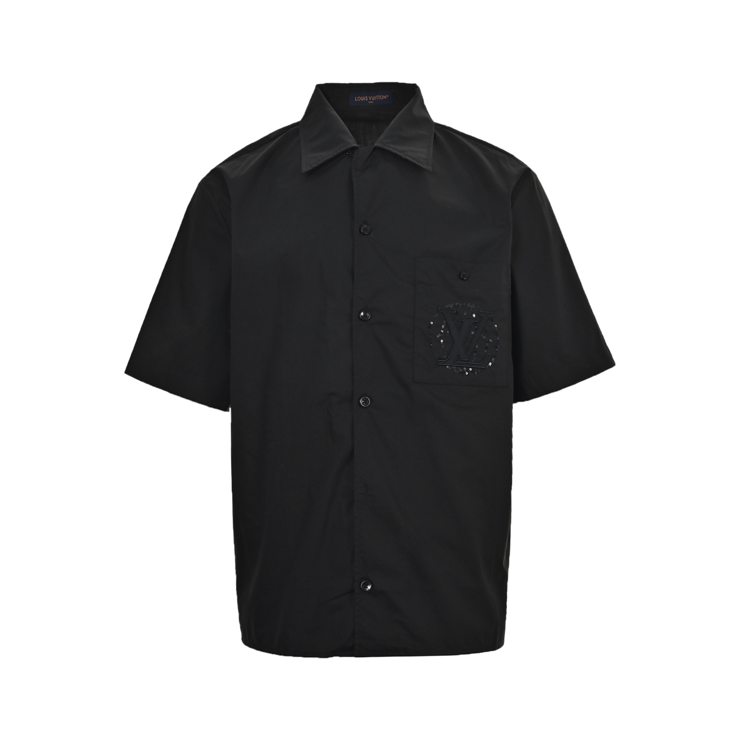 Louis Vuitton 25ss sequined pocket embroidered short sleeve shirt