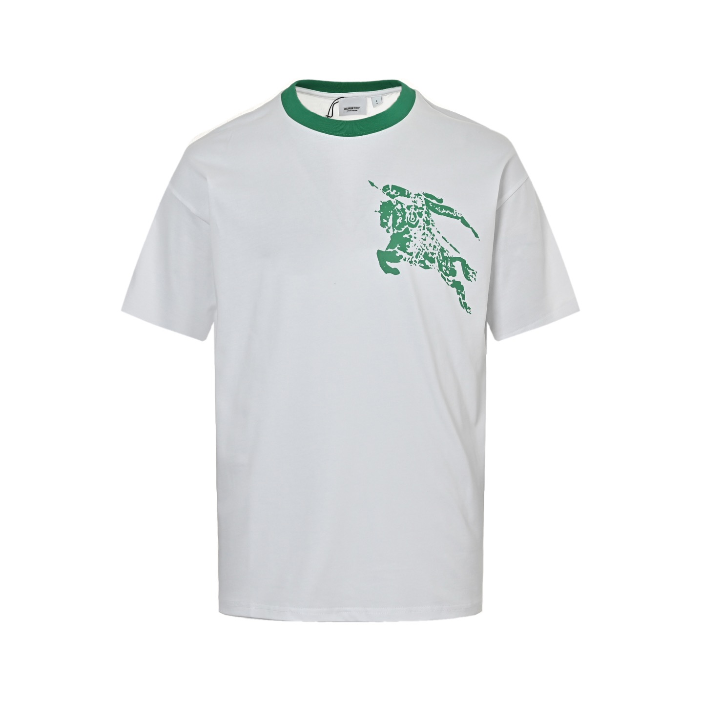 Burberry 25ss contrast collar horse print short sleeves