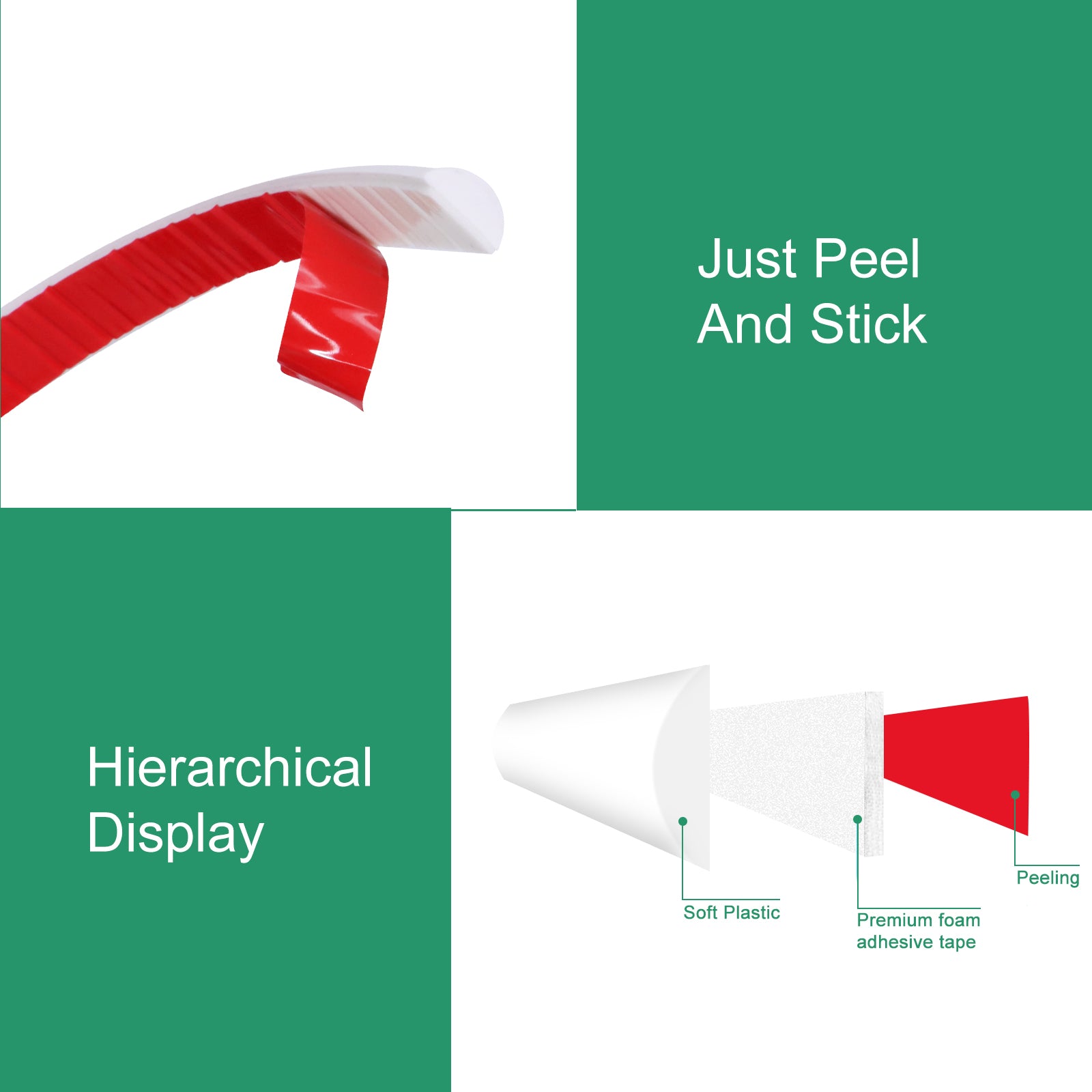 10 Feet White Peel and Stick Tile Edge Trim Roll Pack
