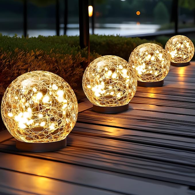 ✨✨Garden Solar Cracked Glass Ball Light