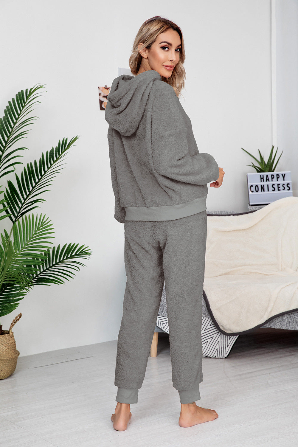 Autumn Winter New Double-Sided Velvet Hooded Sweater Pajamas Casual Women Clothing Fashion Suit Women