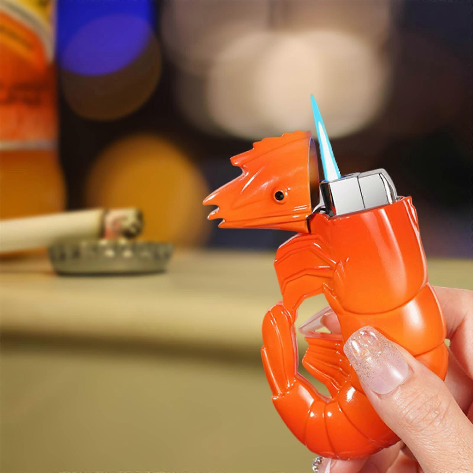 🔥Hot Sale-49% OFF🔥💖🎁Blue flame windproof brand new unique personality shrimp shaped lighter🦐🦐 (can be filled with butane gas)
