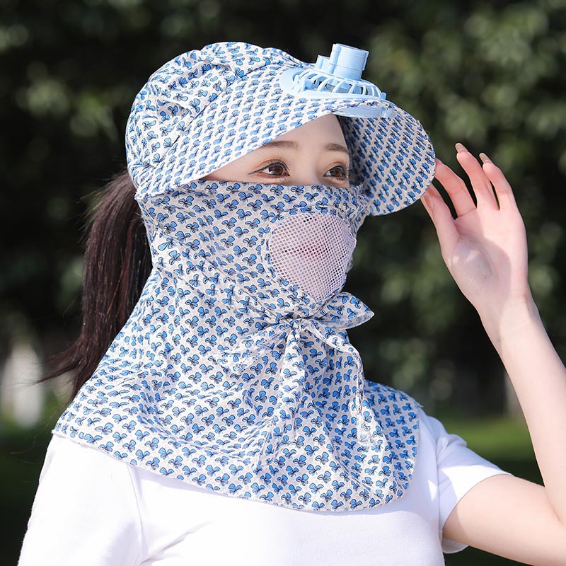 ☀️☀️Sunscreen Printed Outdoor Summer Fan Hat 👒👒(Must-have for Mom Gardening)