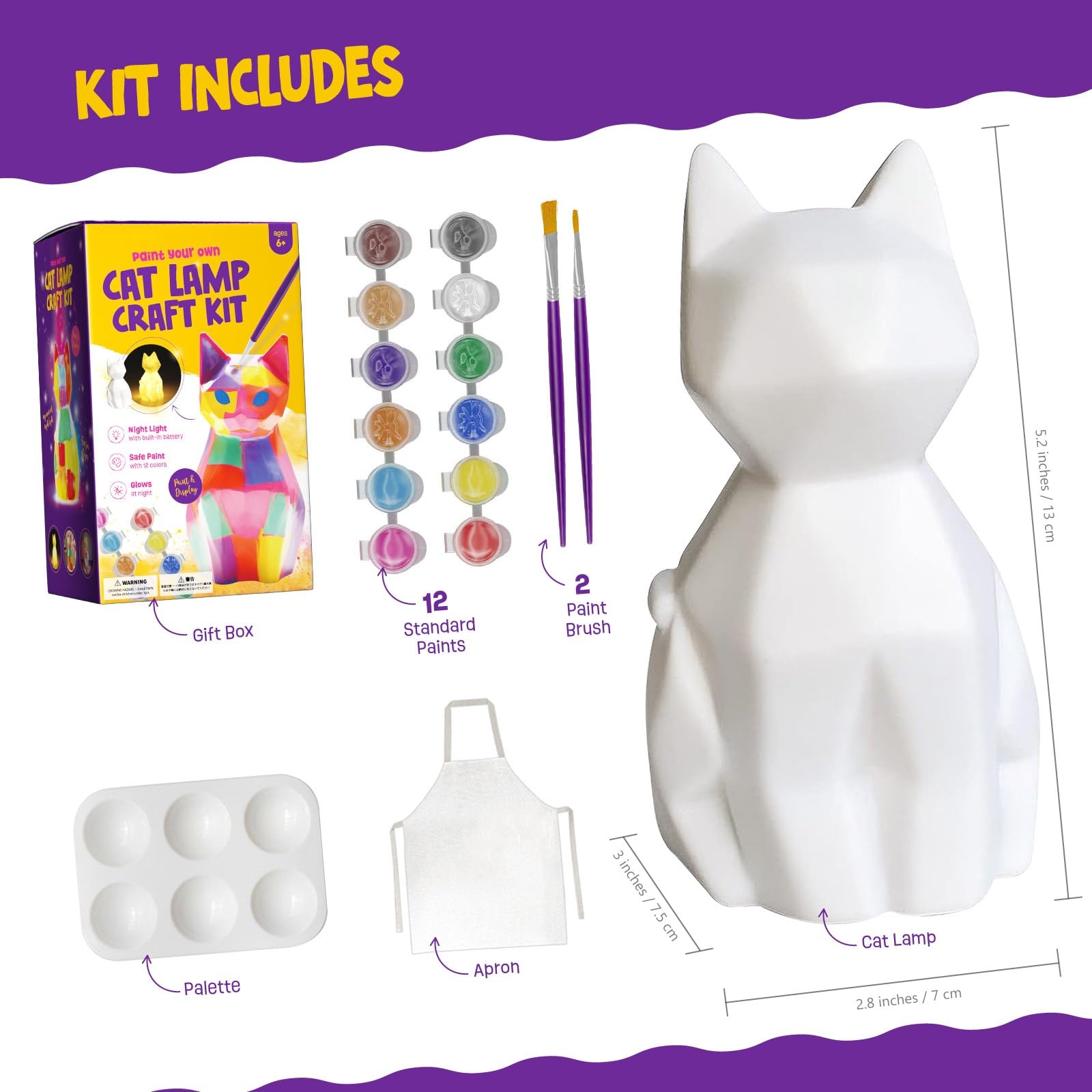 Paint Your Own Lamp Kit, Light up Art Supplies Arts & Crafts Kit