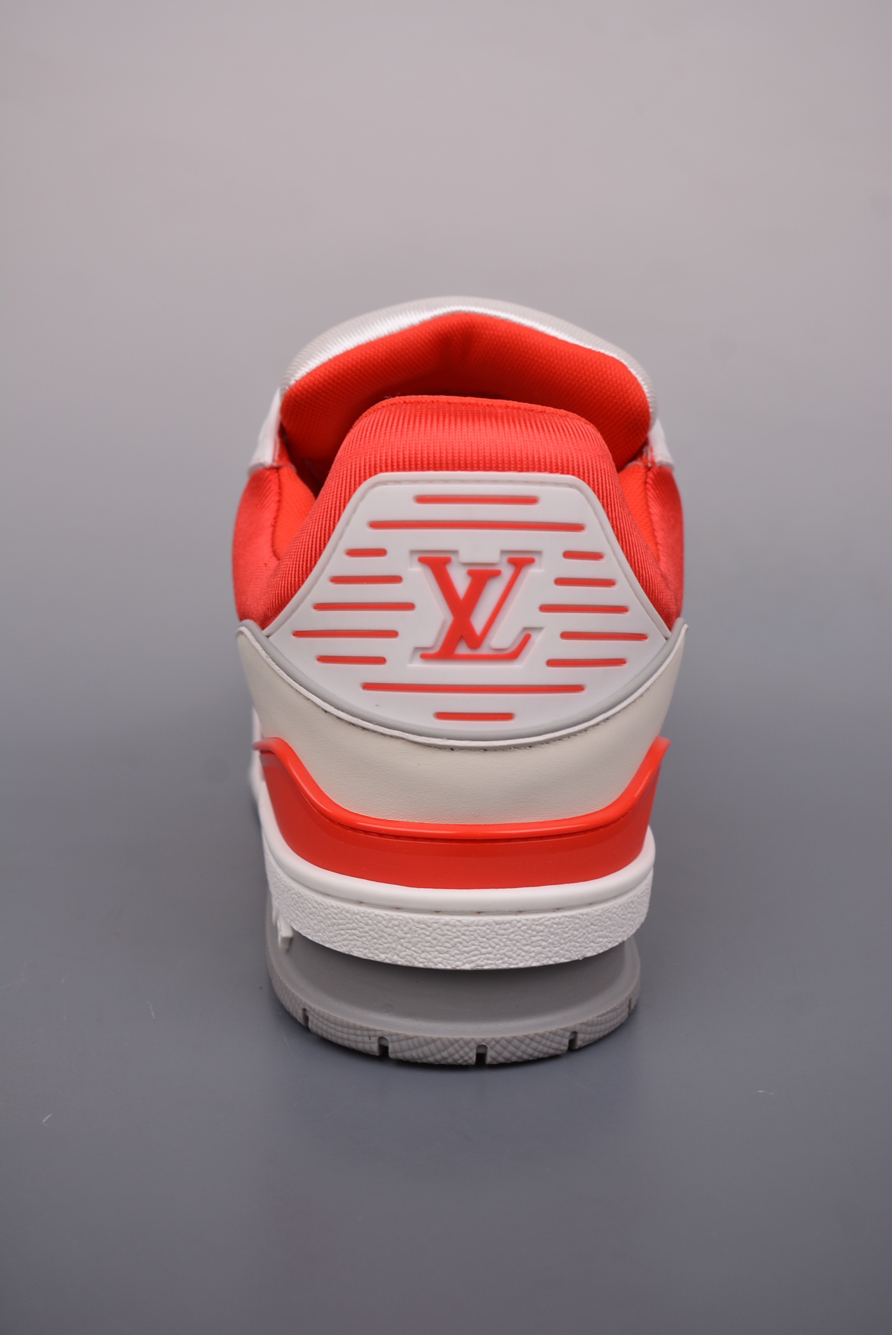 Louis Vuitton Trainer Sneaker Low Red and White Jacquard