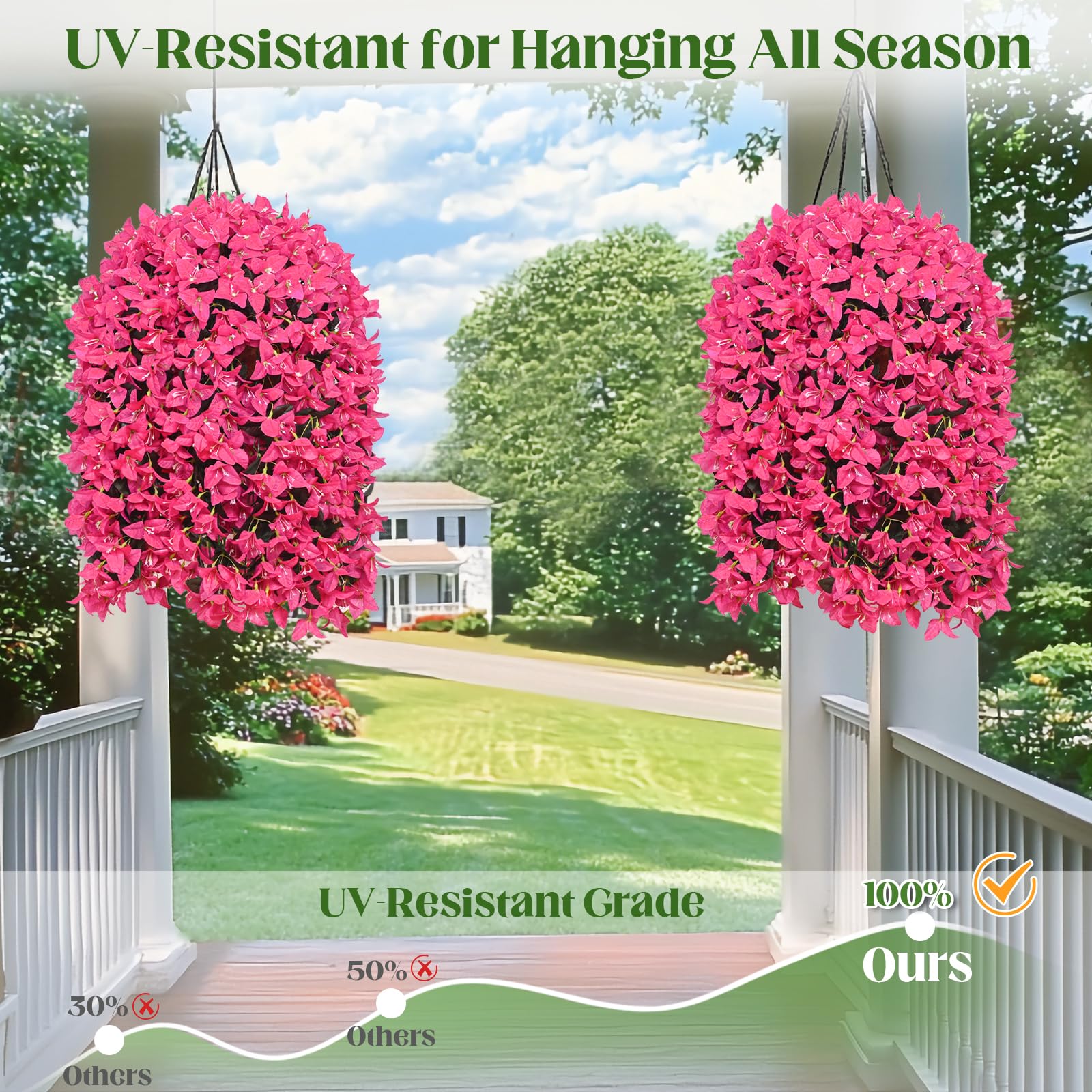 🔥ON SALE - 45% OFF🔥Realistic Faux Silk Bougainvillea Flowers, - UV resistant, Waterproof, Windproof