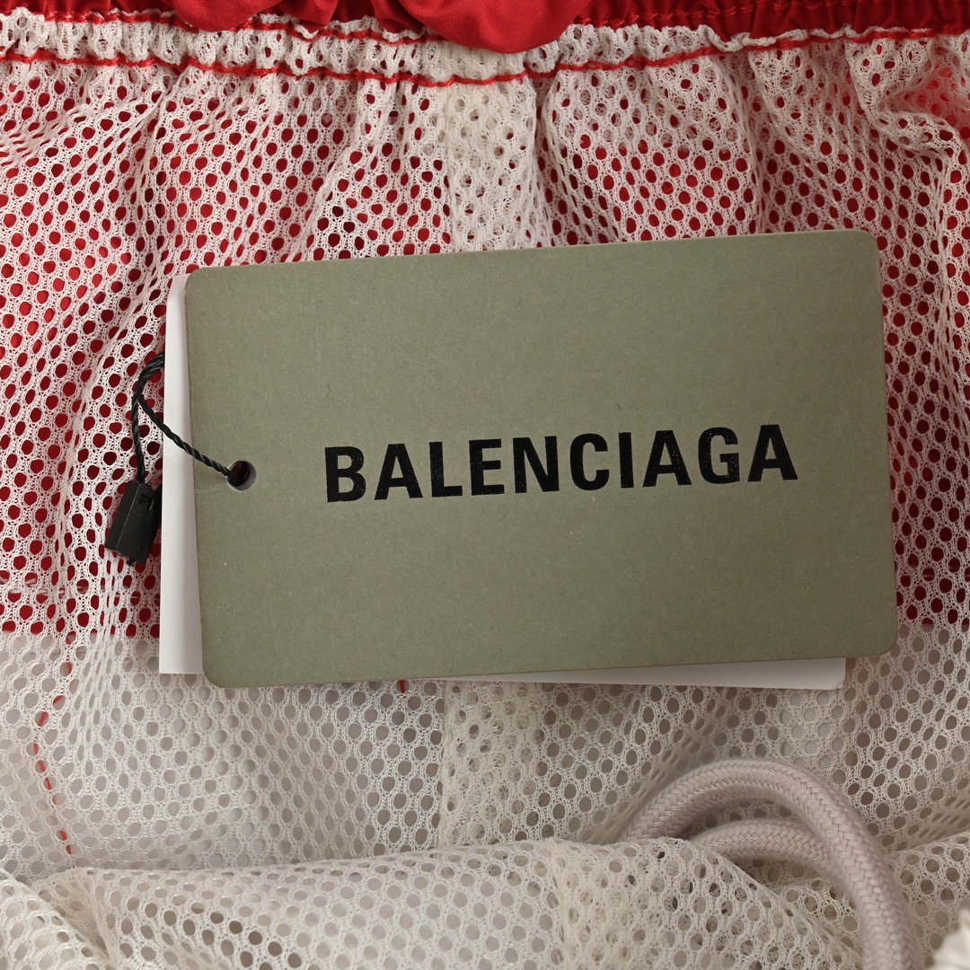Balenciaga 24Fw white and red stitching sports trousers
