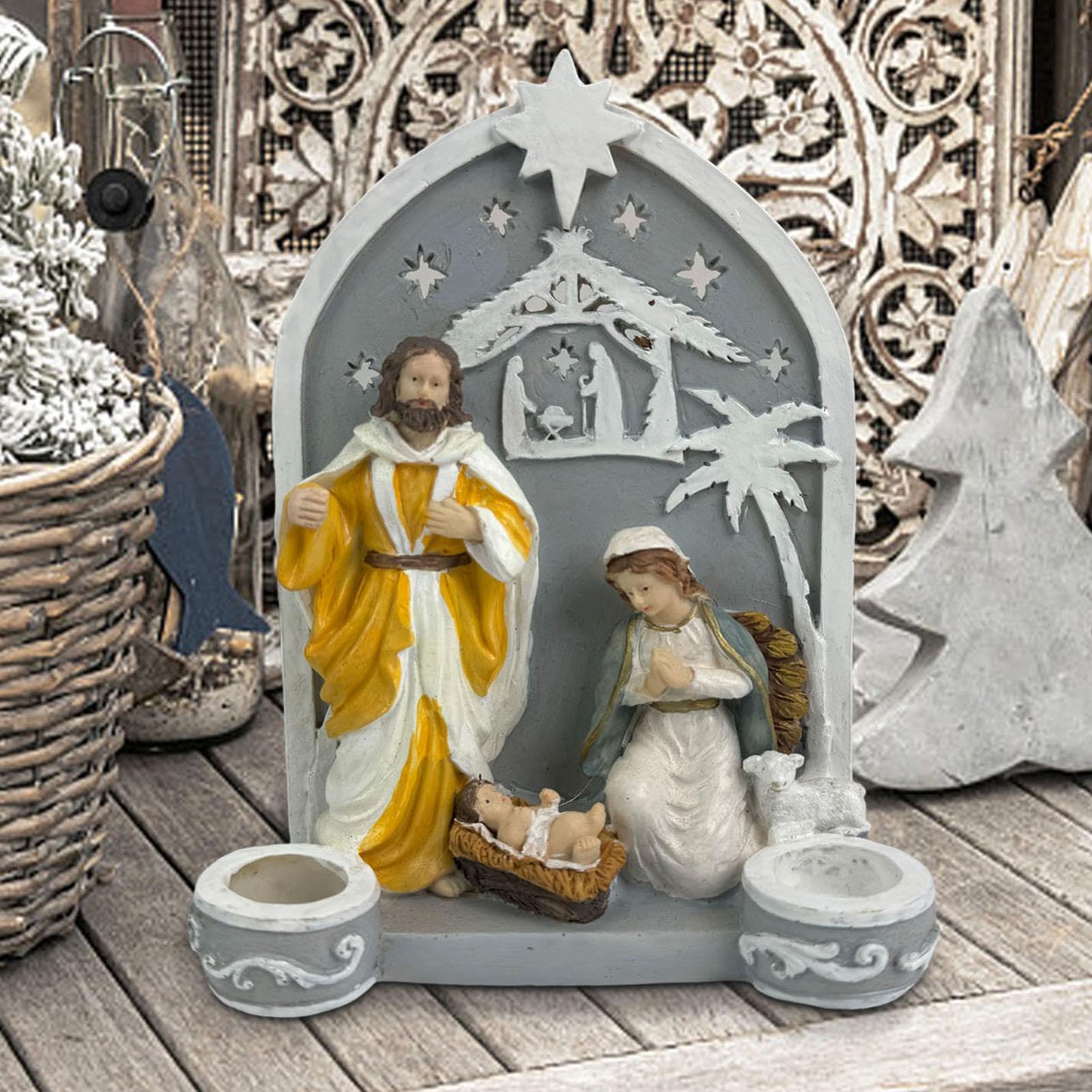 🔥ON SALE🔥Christmas Nativity Scene Candle Holder