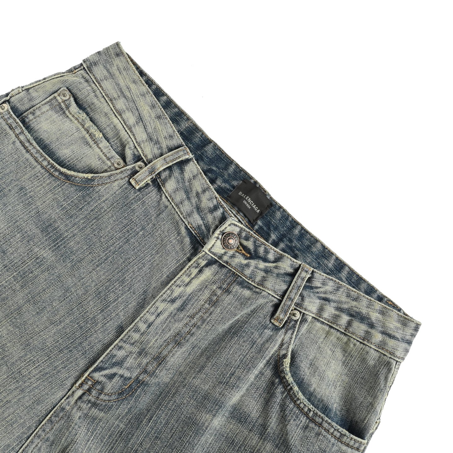 Balenciaga 25ss Pull-up Bamboo Vertical Stripe Jeans
