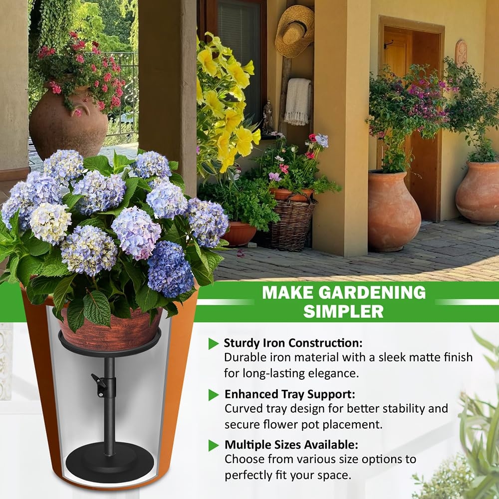 🔥Last Day 50% OFF🔥Adjustable Pure Iron Planter Inserts, 7-25” Plant Risers for Inside Pots