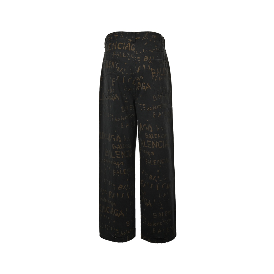 Balenciaga 24Fw color print all over jeans