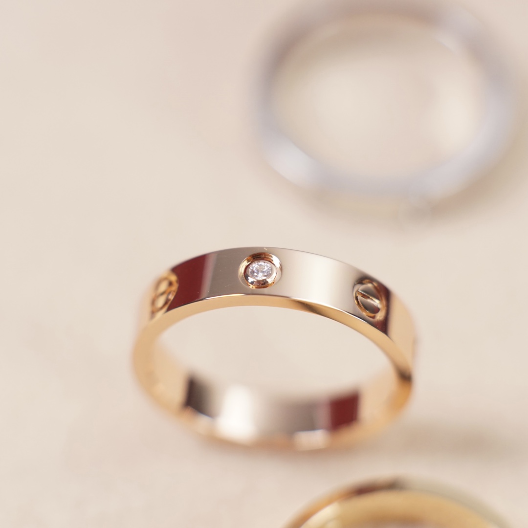 Cartier narrow single diamond love ring