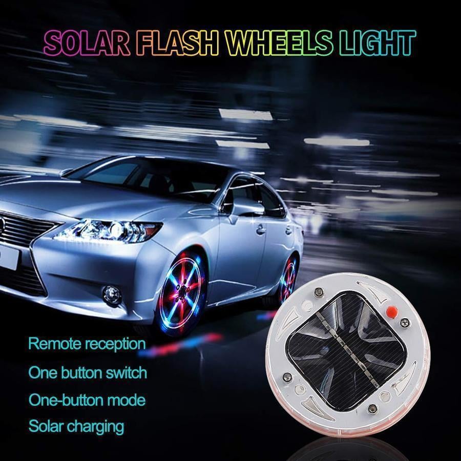 Solar Car Tire Wheel Lights with Wireless Remote Control	 🔥（Last Day Sale）