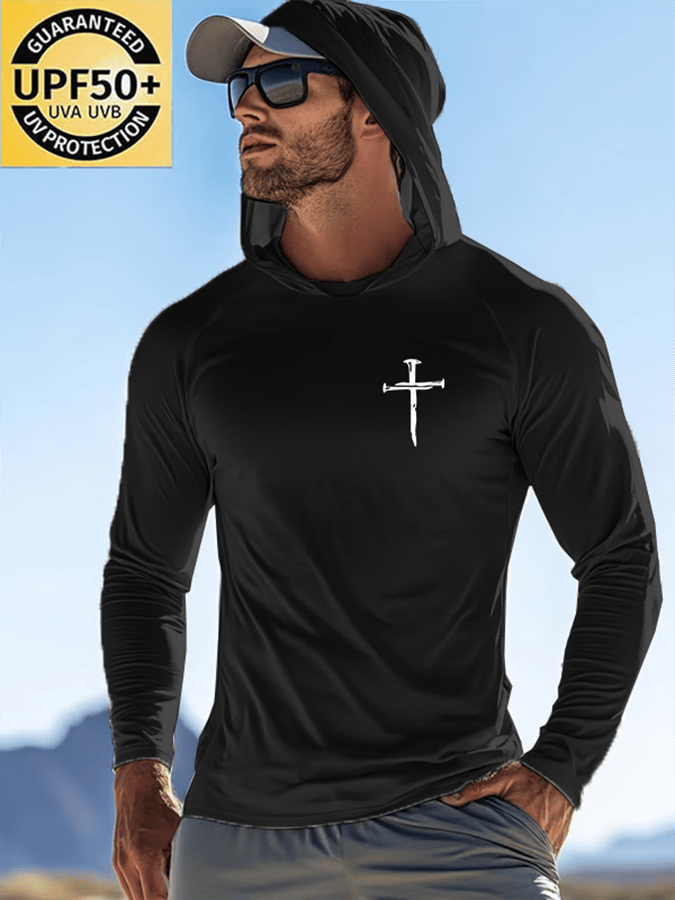 🔥Hot Sale Picks 🔥Men's Faith Outdoor Sun Protection Breathable Cool Hooded Sun Protection Long Sleeve Top