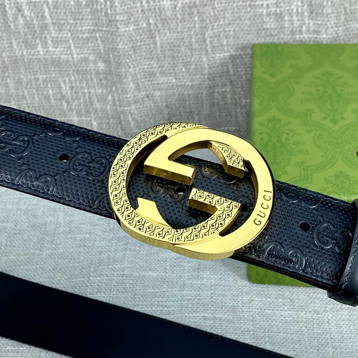 Gucci Signature printed leather belt width 4.0CM