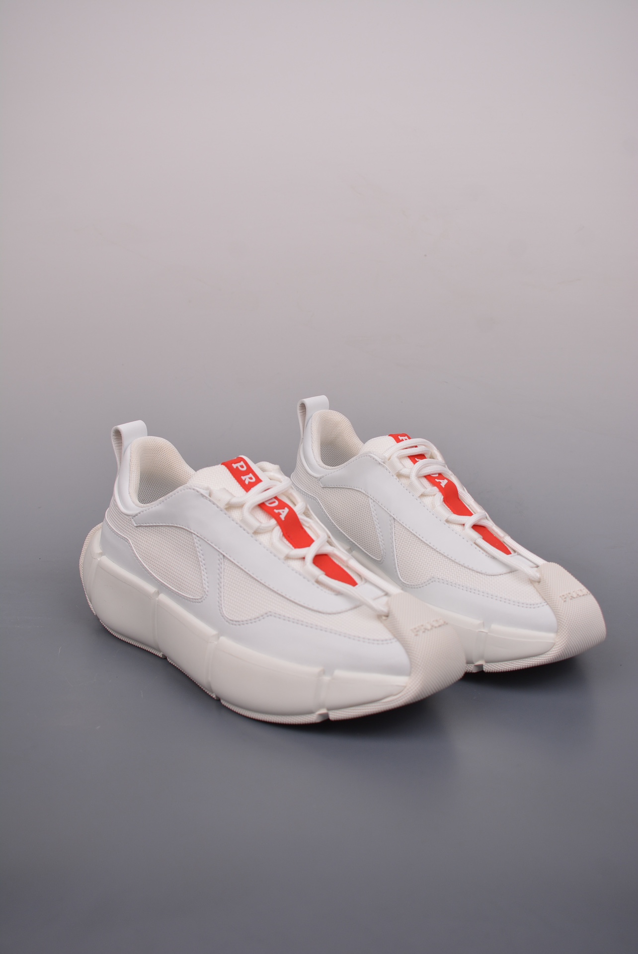 Prada 3D Cloudbust Thunder Technical Sneakers White Red 1E804M3LKI-AJ6493