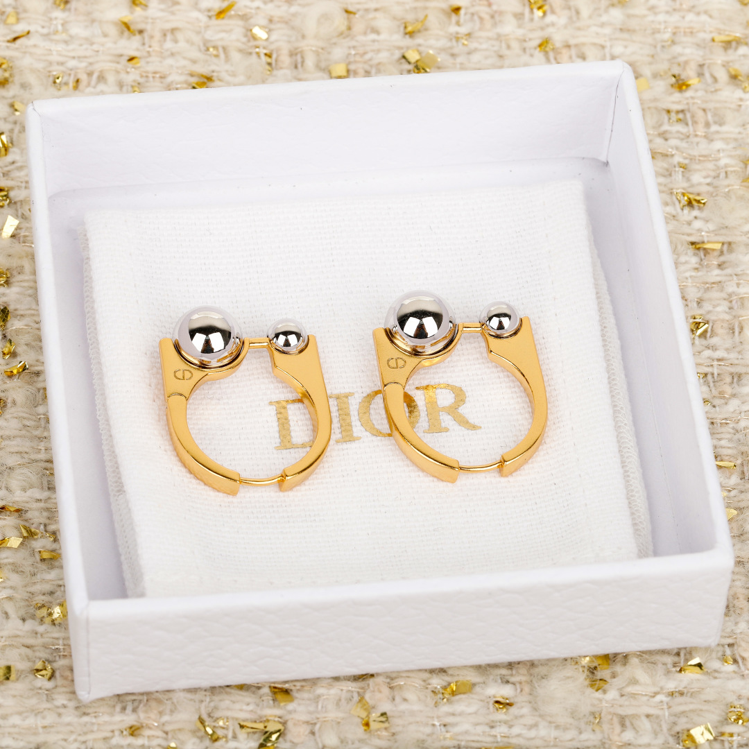 Dior Silver Bead Earrings