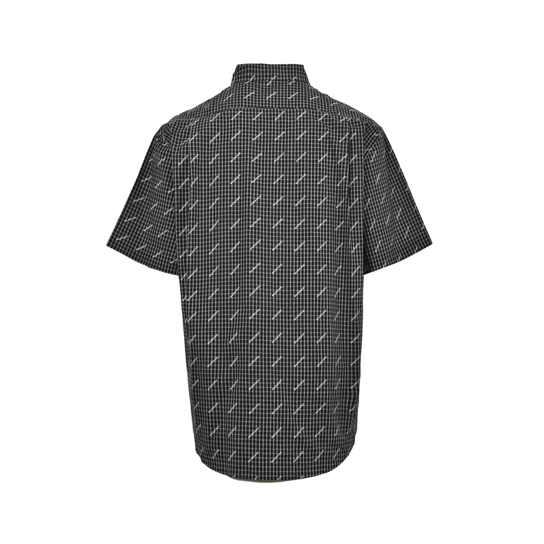 Balenciaga 24ss check bullet screen short sleeve shirt