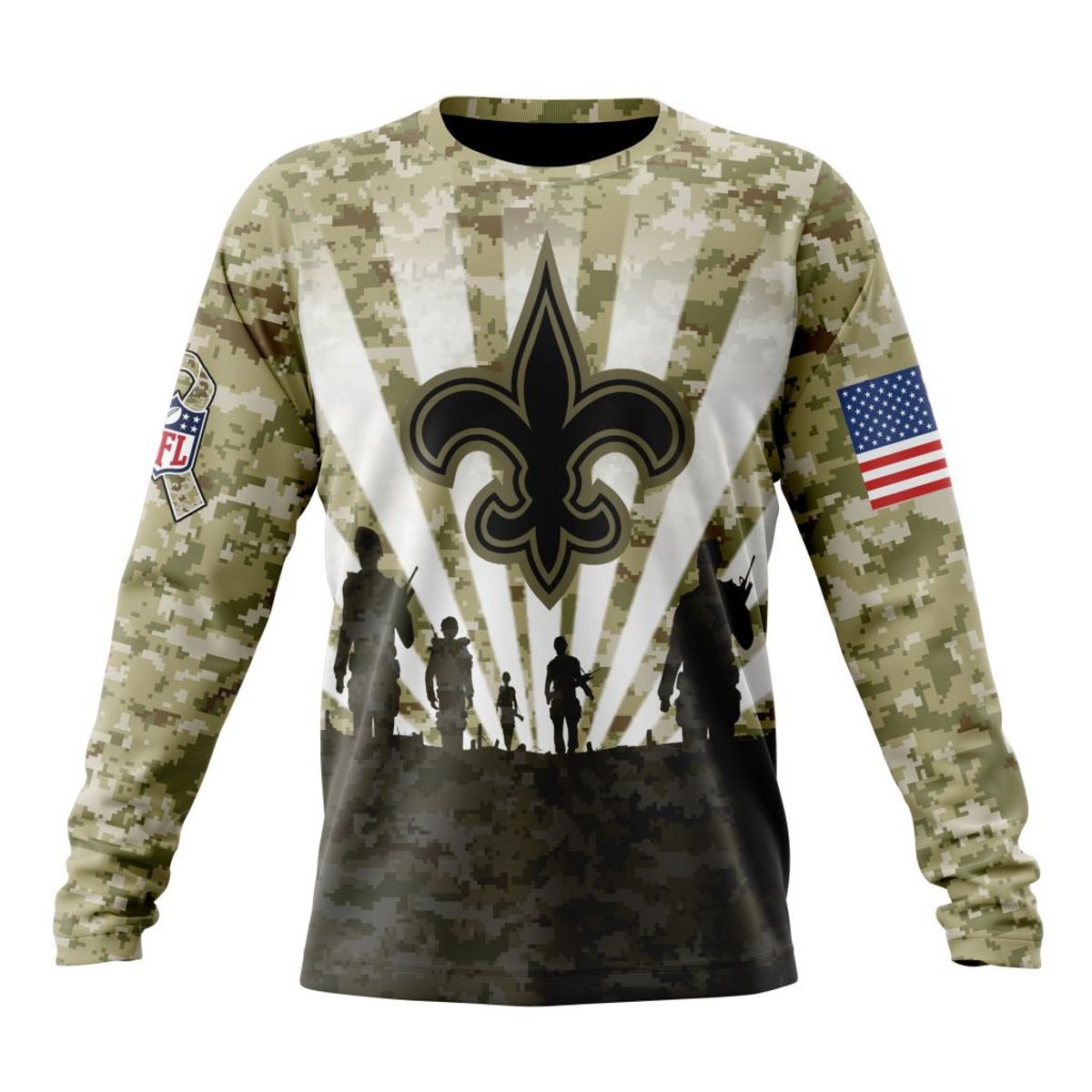 NEW ORLEANS SAINTS 3D HOODIE HONOR VETERANS