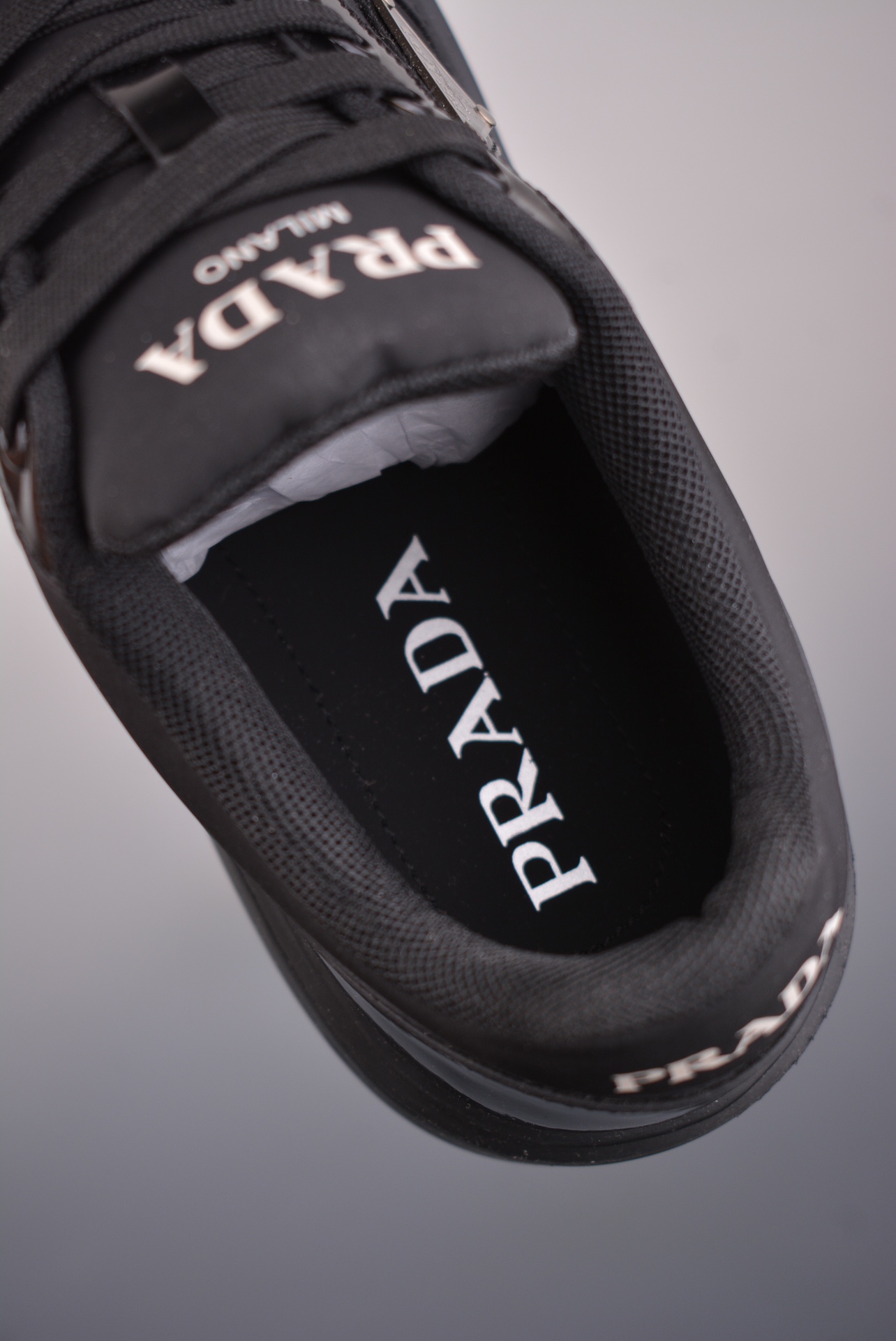 Prada Downtown Low Sneakers Glossy Black