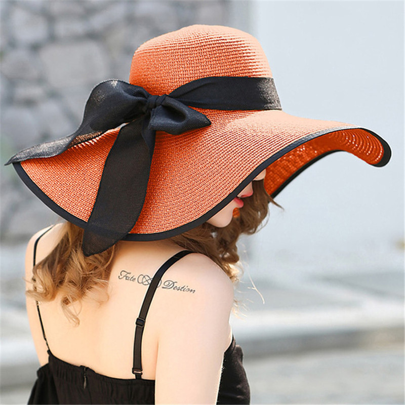 Summer Large wide Brim Straw Hat Adult Big Brim Straw Hat Sun hat sand